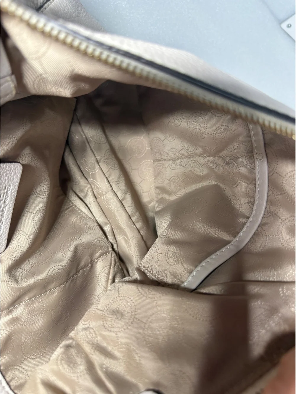 Michael Kors Ivory Pebbled Leather Large Hobo Shoulder Bag